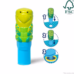 Melissa & Doug Sticker WOW! 24-Page Activity Pad and Sticker Stamper  300 Stickers  Arts and Crafts Fidget Toy Collectible Character - Sea Turtle - FS