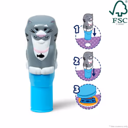 Melissa & Doug Sticker WOW! 24-Page Activity Pad and Sticker Stamper  300 Stickers  Arts and Crafts Fidget Toy Collectible Character - Cat - FSC Certi