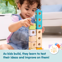 Melissa & Doug Blockables Town Snap and Play  Mix and Match Connectable Wooden Building Blocks Play Set Toy for Preschool Boys and Girls (73 Pcs)