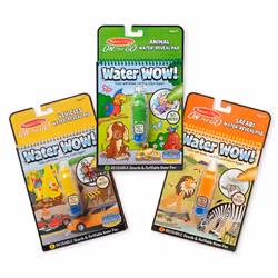 Melissa & Doug On the Go Water Wow! Reusable Water-Reveal Activity Pads  3-pk  Vehicles  Animals  Safari
