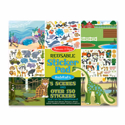 Melissa & Doug Reusable Sticker Pads Set - Habitats Vehicles and Adventures