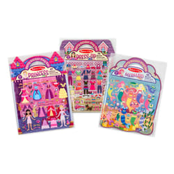 Melissa & Doug Puffy Sticker Activity Books Set: Dress-Up  Princess  Mermaid - 208 Reusable Stickers - Dress Up Doll Stickers  Restickable Puffy Stick