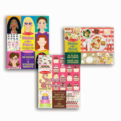 Melissa & Doug Sticker Pads Set: Sweets and Treats  Make-a-Face Fashion  and Make-a-Meal