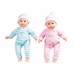 Melissa & Doug Mine to Love Twins Luke & Lucy 15  Light Skin-Tone Boy and Girl Baby Dolls with Rompers  Caps  Pacifiers - Fir ...
