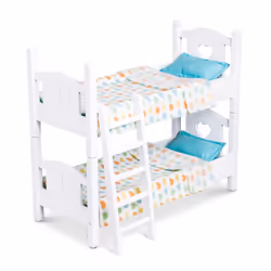 Melissa & Doug Mine to Love Wooden Play Bunk Bed for Dolls up to 18 inches-Stuffed Animals - White 2 Beds  17.4 H x 9.1 W x 2 ...