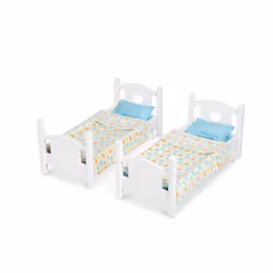 Melissa & Doug Mine to Love Wooden Play Bunk Bed for Dolls up to 18 inches-Stuffed Animals - White 2 Beds  17.4 H x 9.1 W x 20.7 L Assembled and Stack