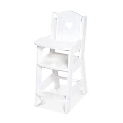 Melissa & Doug Play High Chair - Pretend Play High Chair Baby Doll Accessories White