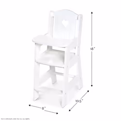 Melissa & Doug Play High Chair - Pretend Play High Chair Baby Doll Accessories White