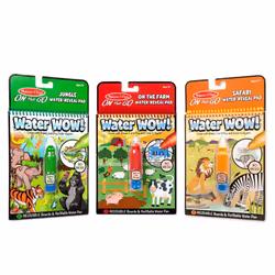 Melissa & Doug On the Go Water Wow! Reusable Color with Water Activity Pad 3-Pack Jungle Safari Farm - Water Wow Water Col ...