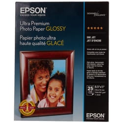 Epson Ultra Premium Photo Paper Glossy  Letter  85 x 11  25 Sheets S042182  White