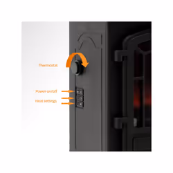 Freestanding Black Electric Stove with Realistic LED Flame Effect and Log Fuel Bed