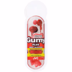 JVC HAFR6R Gumy Plus Headphones (Red)