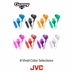 JVC HA-FR6 Gumy Plus In-Ear Headphones with Remote & Mic (White)