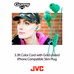JVC HA-FR6 Gumy Plus In-Ear Headphones with Remote & Mic (White)