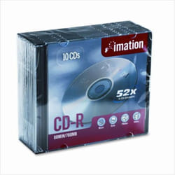 Imation IMN17332 CD Recordable Media  CD-R  52x  700 MB  10 Pack Jewel Case