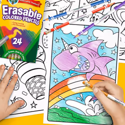 Crayola Erasable Colored Pencils  Kids At Home Activities  24 Count  Assorted  Long