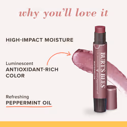 Burt's Bees Lip Balm  Moisturizing Lip Shimmer for Women  for All Day Hydration  with Vitamin E & Coconut Oil  100% Natural  Watermelon  0.09 Ounce