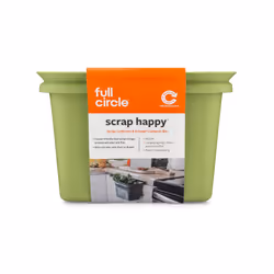 Full Circle FC11302-G Odor-Free Kitchen and Freezer Compost Bin Scrap Happy Green