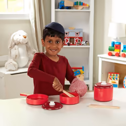 Melissa & Doug Wooden Play Kitchen Accessory Set Pot and Pans - Additional view 4