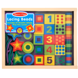 Melissa & Doug Deluxe Wooden Lacing Beads
