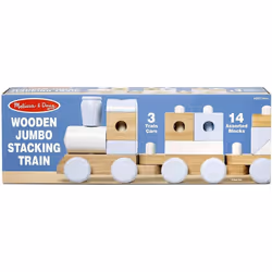 Melissa & Doug Multicolour Wooden Jumbo Stacking Train Natural
