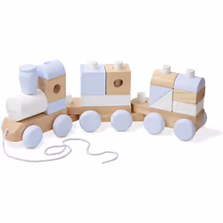 Melissa & Doug Multicolour Wooden Jumbo Stacking Train Natural