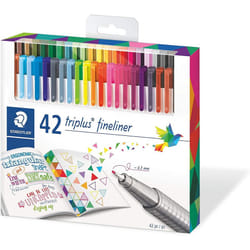 STAEDTLER 0.3 mm Triplus Fineliner Superfine Point Pens - Assorted (Pack of 42)