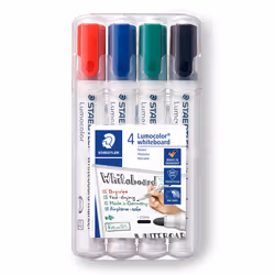 Staedtler Lumocolor Whiteboard Marker Wide Bullet Tip Box of 4 Assor