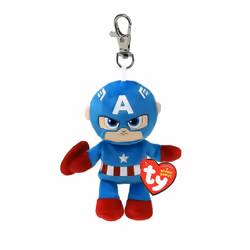 Ty Key Clip Marvel Captain America Soft Plush Keychain