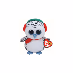 Ty 36221àNesteràââ¬âàSnowy Owl 15àcm Beanie Boo's, White, Green, Red, Black