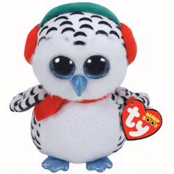 Ty 36221ÃÂ NesterÃÂ Ã¢â¬âÃÂ Snowy Owl 15ÃÂ cm Beanie Boo's, White, Green, Red, Black