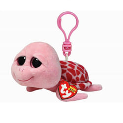 Carletto 36590 36590 Shellby Clip Turtle with Glitter Eyes Beanie Boo's, 8.5 cm, Pink