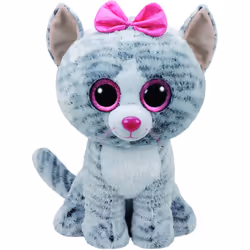 Ty 36838ÃÂ Kiki Cat Plush Toy with Glitter Eye Glubschi's Beanie Boo's, 42ÃÂ cm, Grey