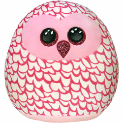 Ty UK Ltd 2007568 Pinky Squishaboo 10" Owl kuscheliges Kissen, Multicolor