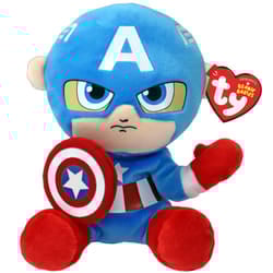 Captain America Marvel Avengers Beanie Babies Regular, Licensed Beanie Baby Soft Plush Toy, Collectible Cuddly Stuffed Teddy