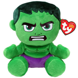 Hulk Marvel Avengers Beanie Babies Regular, Licensed Beanie Baby Soft Plush Toy, Collectible Cuddly Stuffed Teddy
