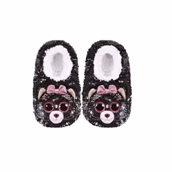 TY Flippable Sequin Slippers - Kiki The Cat -  Size Small (10J-12J)