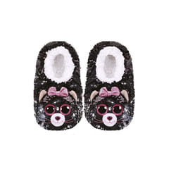 TY Flippable Sequin Slippers - Kiki The Cat -  Size Small (10J-12J)
