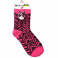 TY Kids Zoey Zebra Socks One Size
