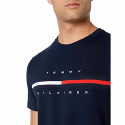 Tommy Hilfiger mens Short Sleeve Logo T-shirt T Shirt  Sky Captain  X-