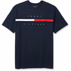 Tommy Hilfiger mens Short Sleeve Logo T-shirt T Shirt  Sky Captain  La