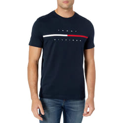 Tommy Hilfiger Mens Short Sleeve Logo T-Shirt Sky captin XXL