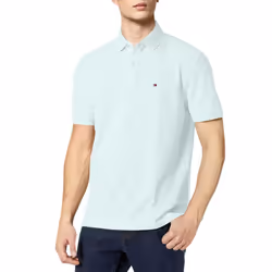 Tommy Hilfiger Mens Regular Short Sleeve cotton Pique Polo Shirt in classic Fit Limpet Shell Heather X-Small