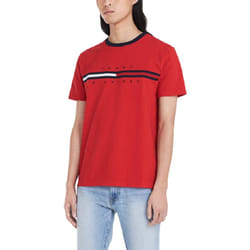 Tommy Hilfiger Mens Short Sleeve Logo T-Shirt  Apple Red  XL