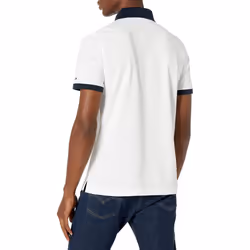 Tommy Hilfiger Men's Flag Pride Polo Shirt in Custom Fit  Cotton White