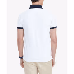 Tommy Hilfiger Men's Flag Pride Polo Shirt in Custom Fit  Cotton White