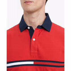 Tommy Hilfiger Men's Flag Pride Polo Shirt in Custom Fit  Apple Red  X