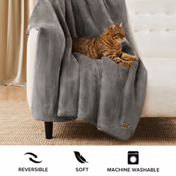 UGG 18961 Whitecap Plush Flannel Oversized Reversible Fleece Throw Blanket Comfortable Lightweight Cozy Hotel Style Home Decor Luxurious Machine Washa