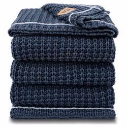 UGG 38814 Luna Soft Washed Antistatic Cotton Lightweight Reversible Chunky Knit Decorative Knit Blankets Washable Perfect Thr ...
