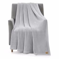 UGG 38815 Luna Cotton Oversized Waffle Knit Throw Blanket Super Soft Lightweight Breathable Cozy Machine Washable Cotton Comf ...